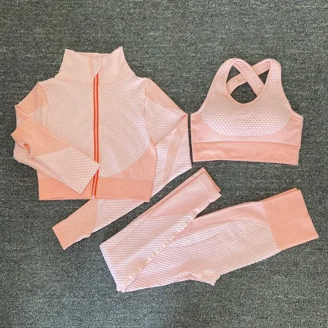 3 Pcs Seamless Yoga Set