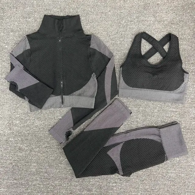 3 Pcs Seamless Yoga Set