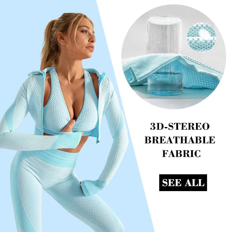 3 Pcs Seamless Yoga Set