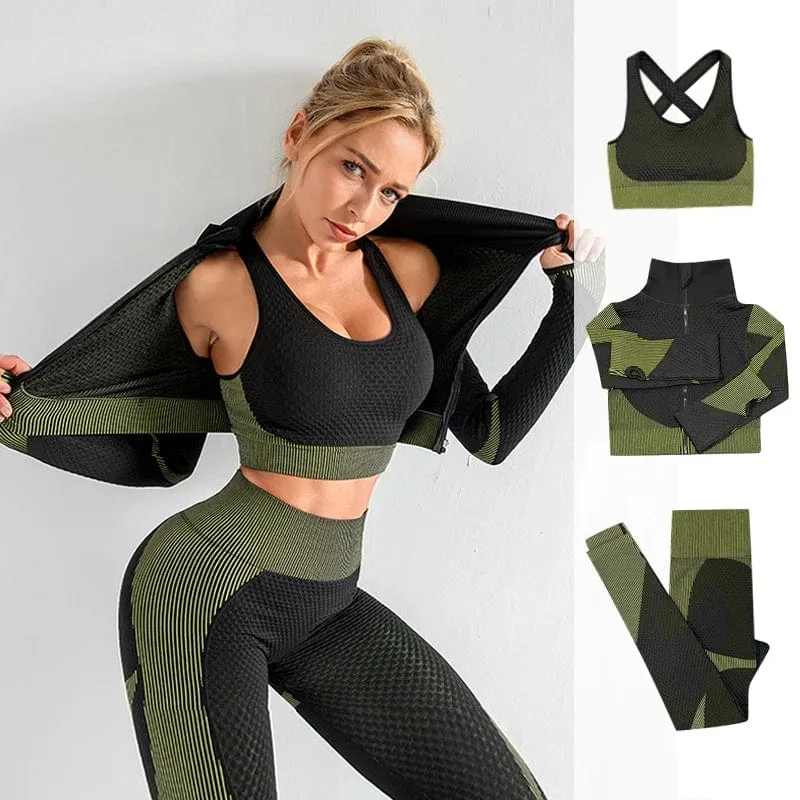 3 Pcs Seamless Yoga Set