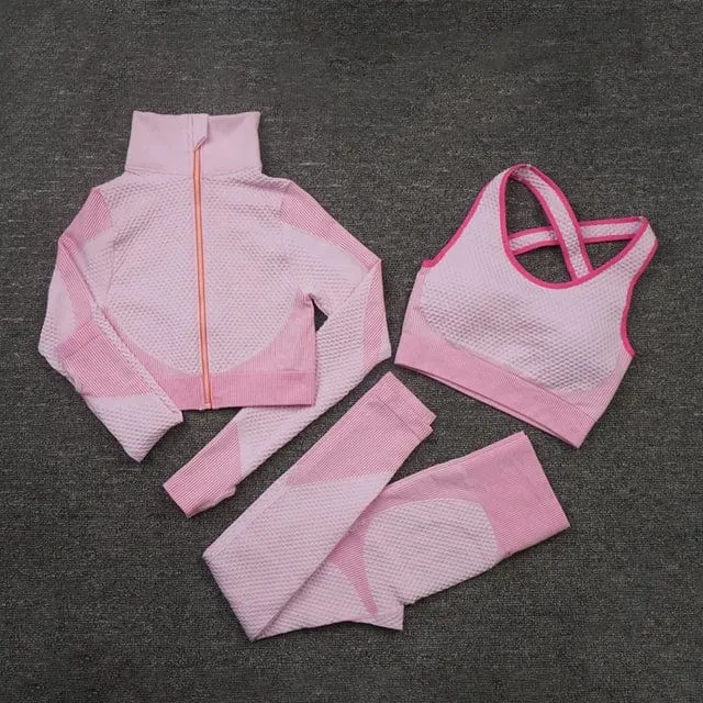 3 Pcs Seamless Yoga Set