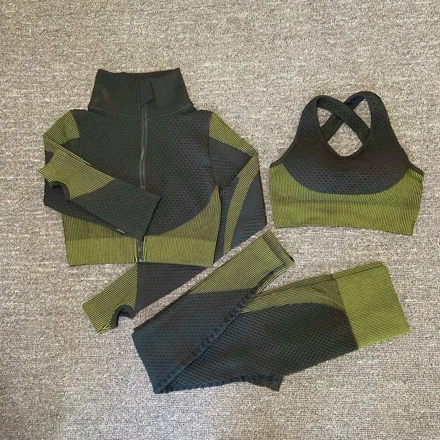 3 Pcs Seamless Yoga Set