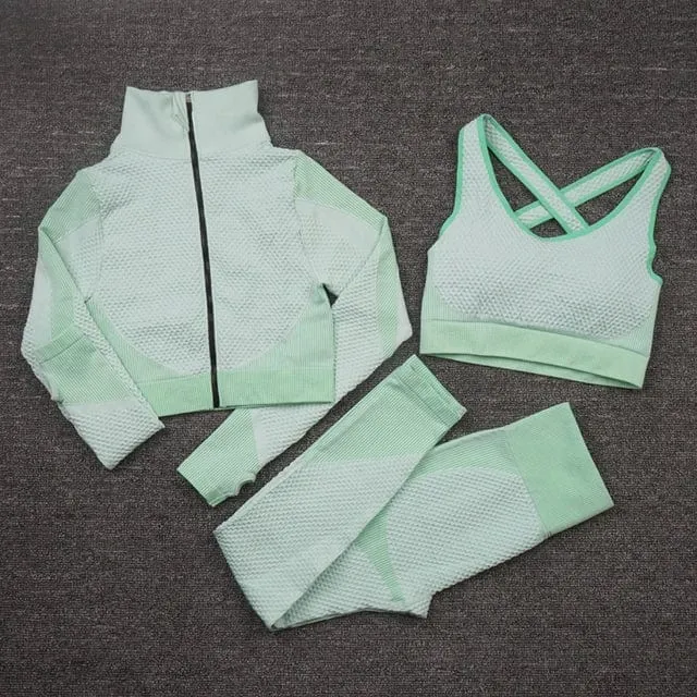 3 Pcs Seamless Yoga Set