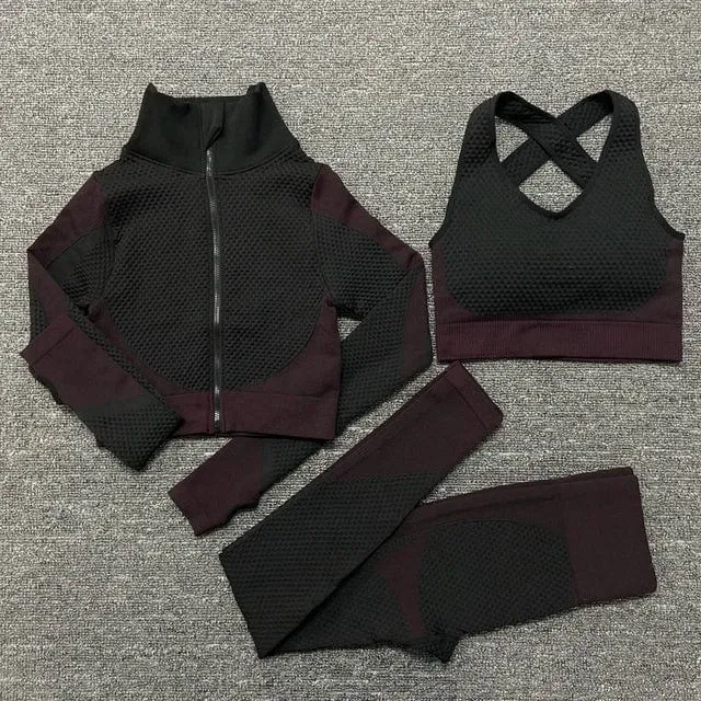 3 Pcs Seamless Yoga Set