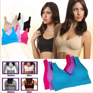 3pcs/set BH Brands Women Push Up Sleeping Bra Shakeproof Fitness Seamless Bra Wireless Brassiere Bra Girl Crop Top Underwear Bra