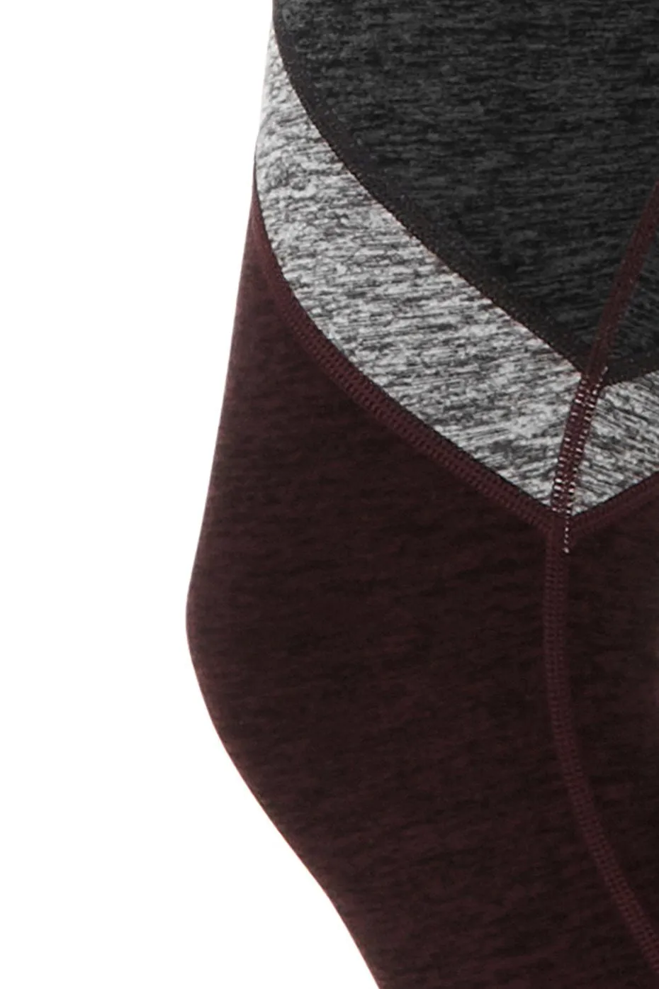 7/8 High-Waist Alosoft Sheila Legging - Oxblood Heather/Dark Heather Grey/Dove Grey Heather