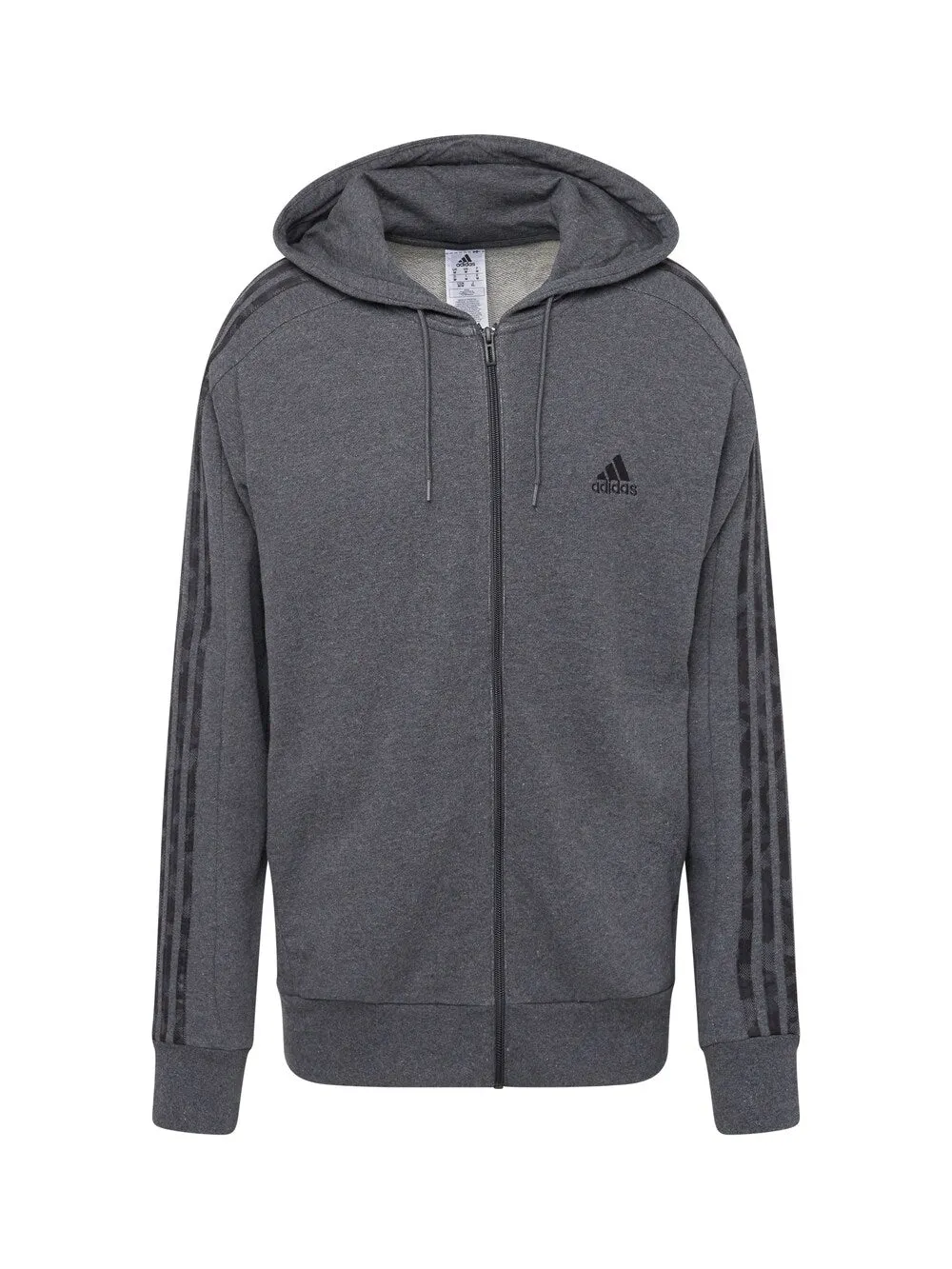 Adidas Essentials French Terry 3-Stripes Sports Sweatshirt, Anthracite/Dark Gray