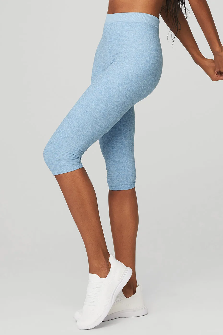 Alosoft High-Waist Iconic 90's Capri - Tile Blue/White Heather