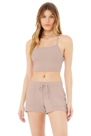 Alosoft Ribbed Crop Calm Tank - Dusty Pink