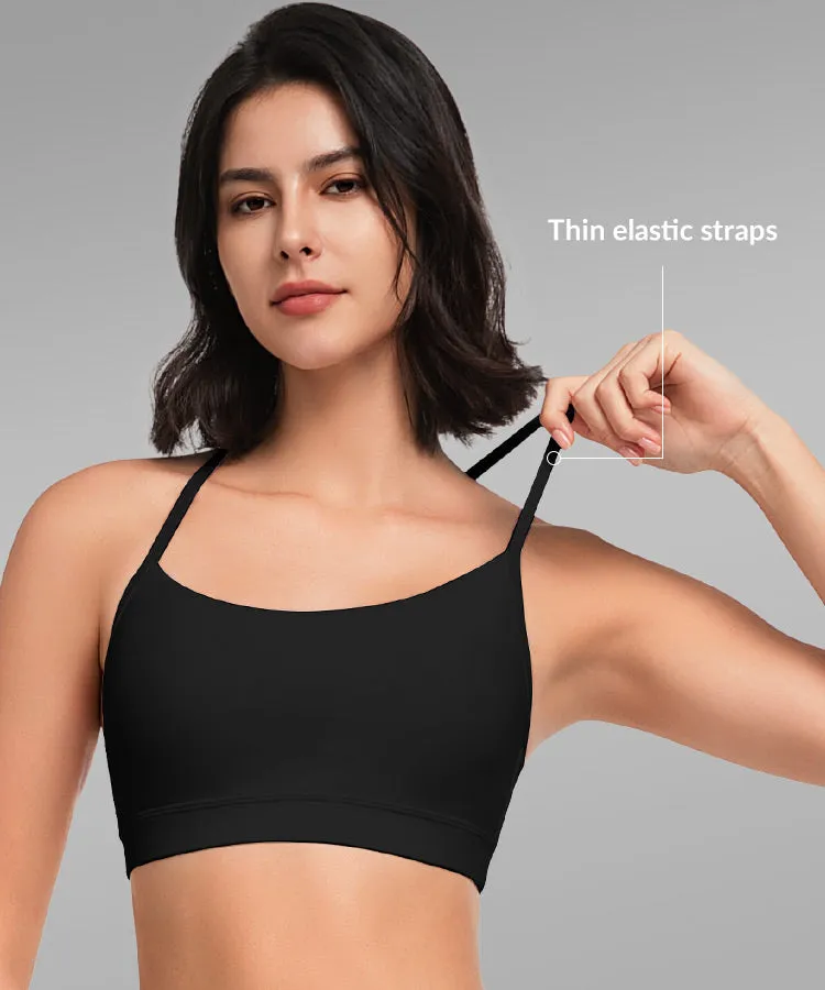 Anywhere Scoop Neckline Strappy Padded Yoga Bra | Women's Light Support Sports Bra