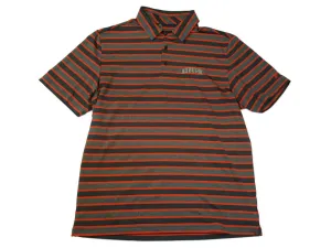 Auburn Tigers Under Armour Heatgear Gray Orange Striped SS Golf Polo T-Shirt (L)