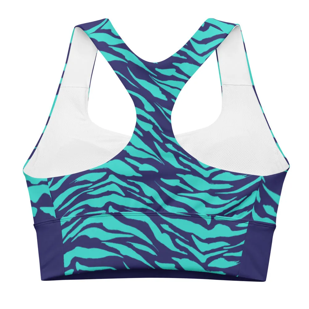 Azure Zebra High Impact Bra