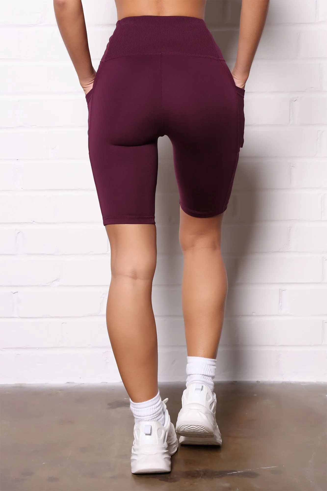 Back To Business Active Ribbed Biker Short - Violet