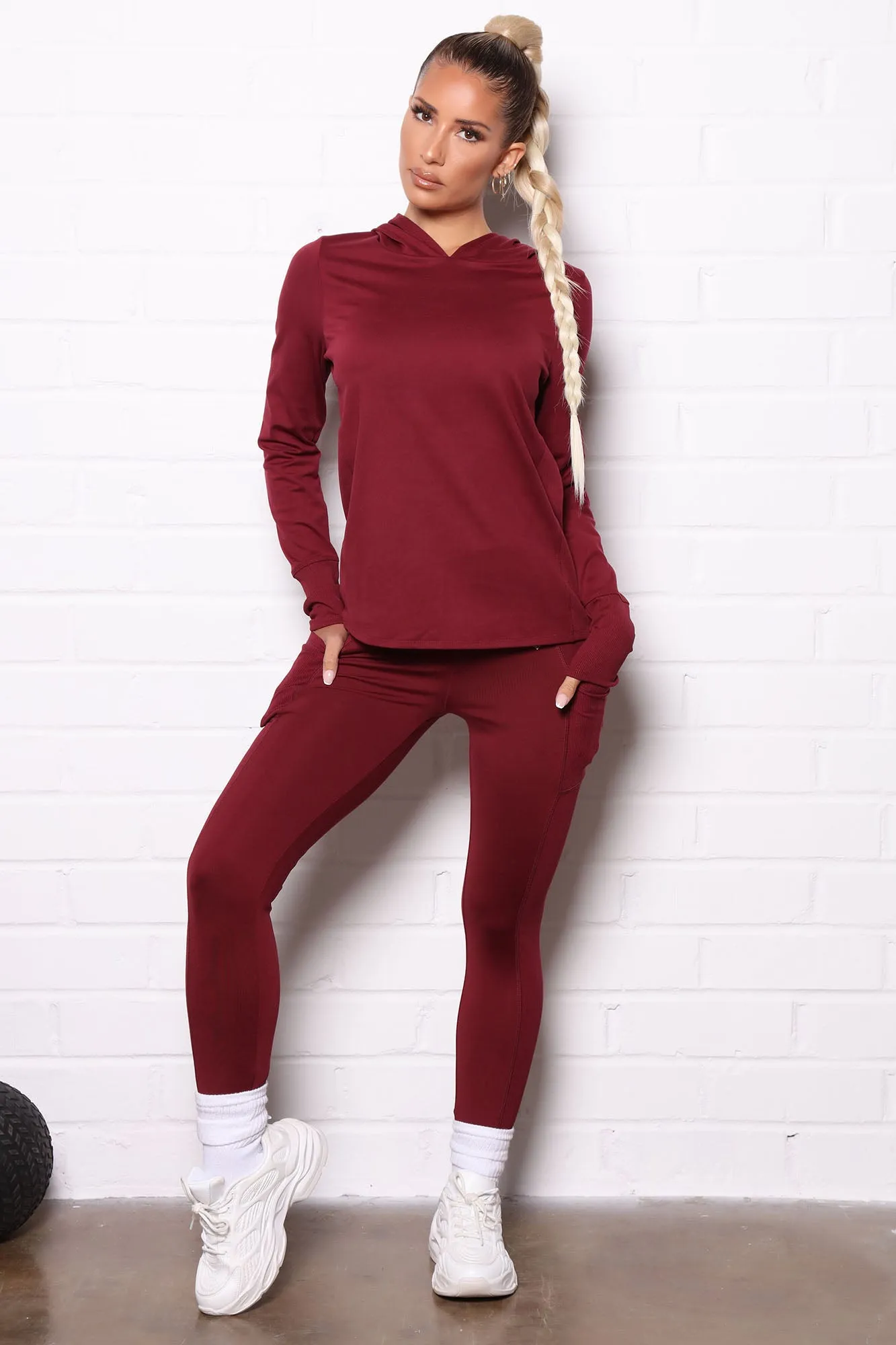 Back To Business Active Ribbed Legging - Wine