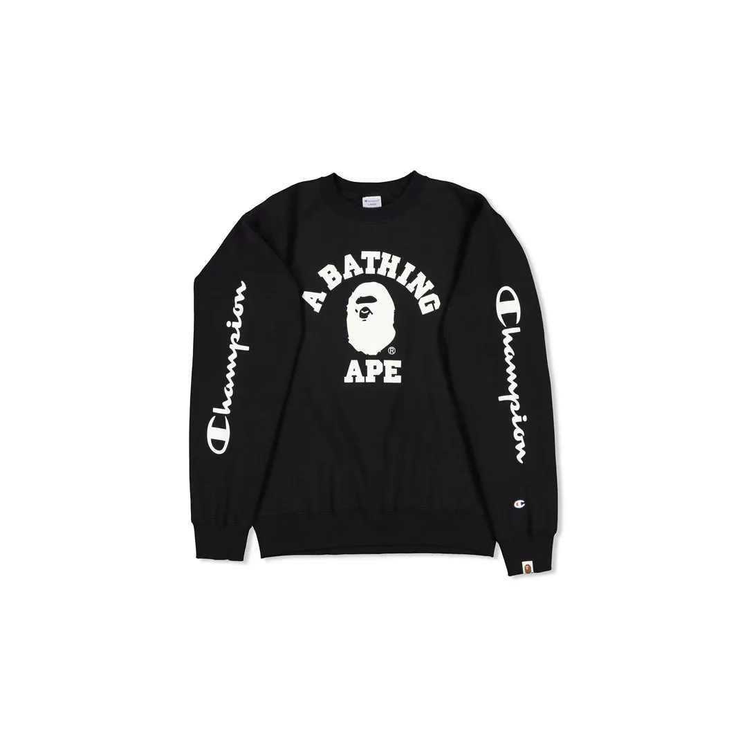 BAPE X CHAMPION CREWNECK - BLACK