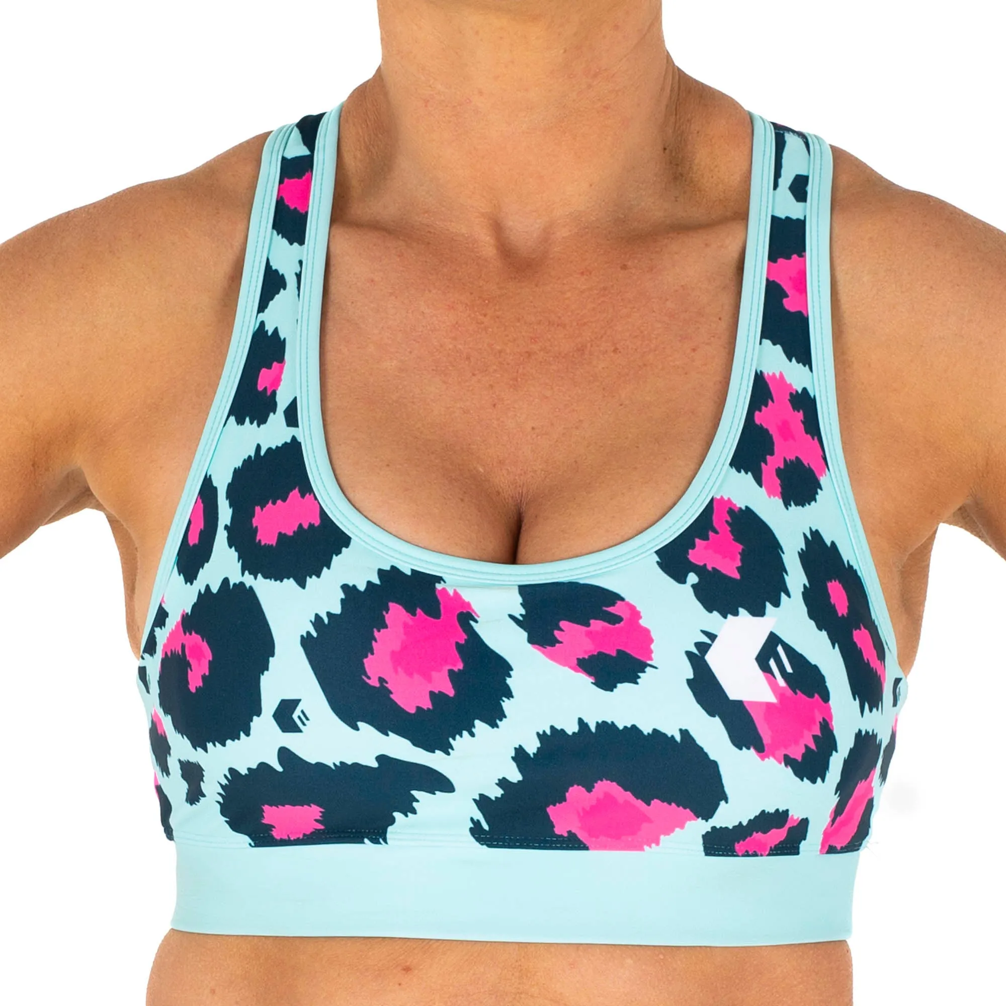 Bitcrush Sports Bra Mint/Pink