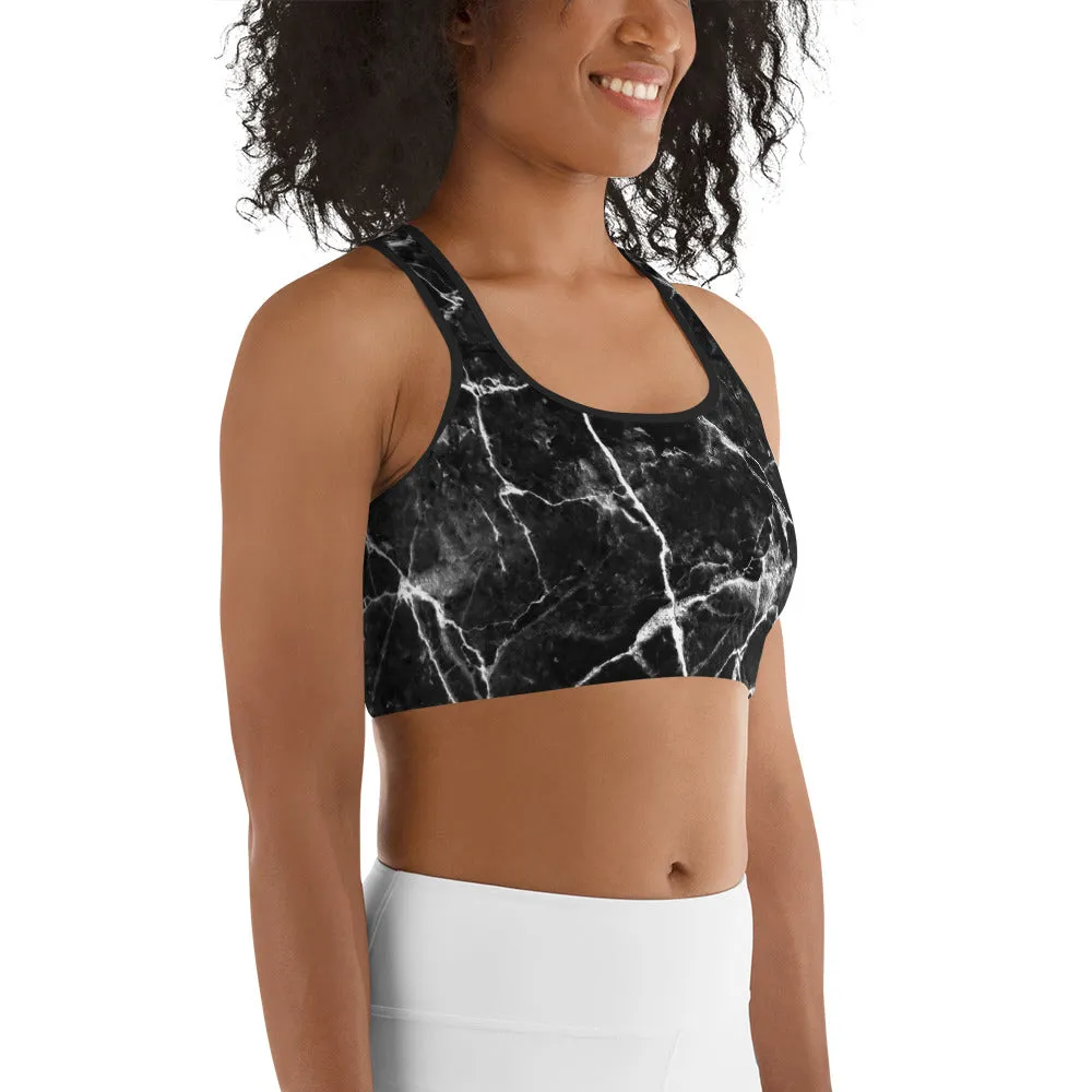 Black Onyx Marble Sports bra