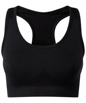 Black - TriDri® seamless '3D fit' multi-sport sculpt solid colour bra