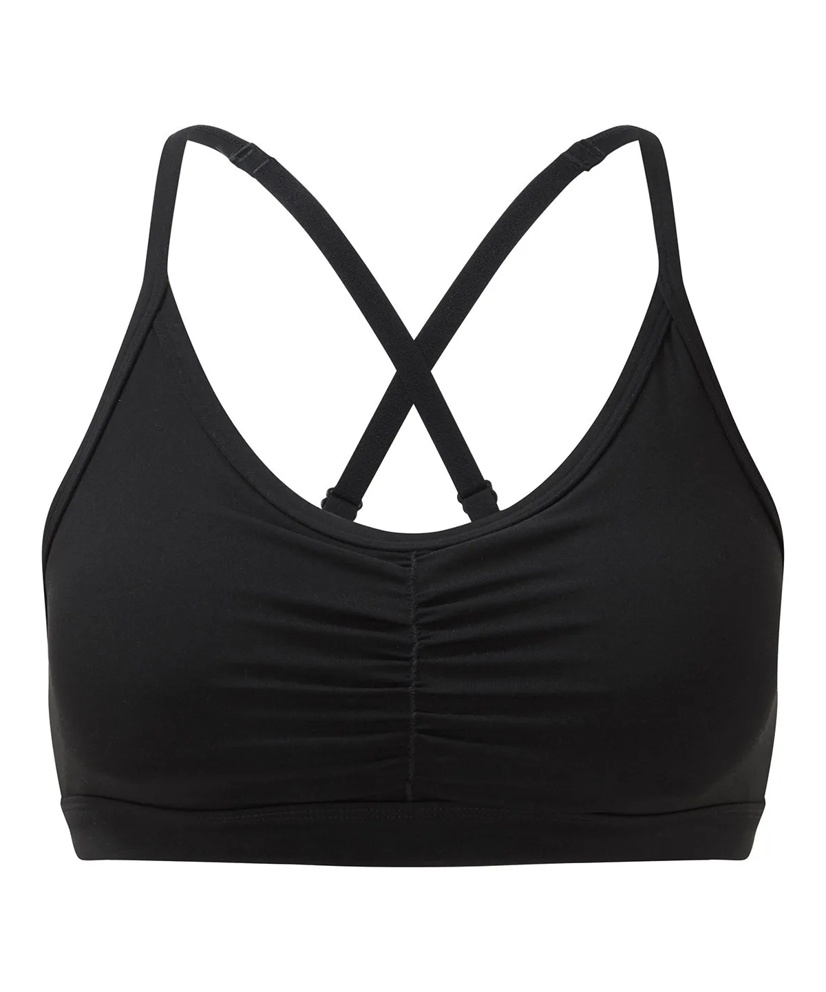 Black - Women's TriDri® ruched sports bra (medium impact)