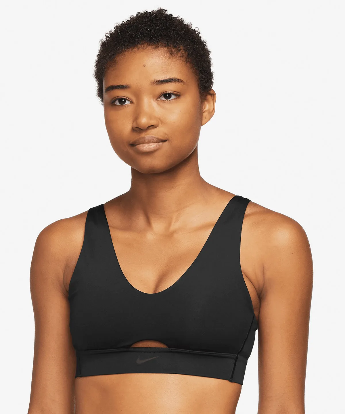 Black/Dark Smoke Grey - Women’s Nike Dri-FIT indy plunge cutout bra