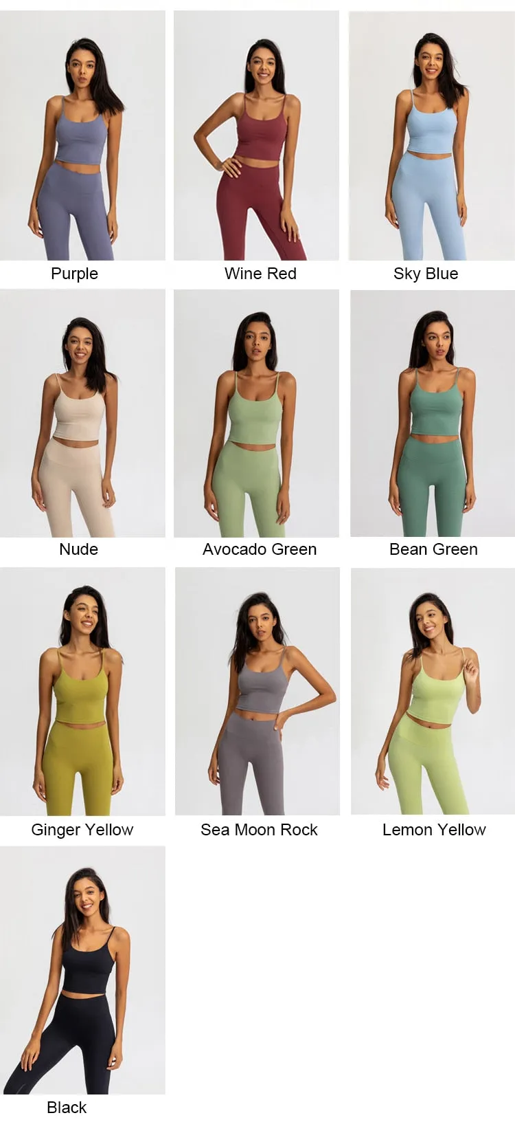 Buttery Soft Yoga Athletic Tank Top Spaghetti Straps Gym Fitness Crop Top Anti-sweat Push Up Workout Sports Bras