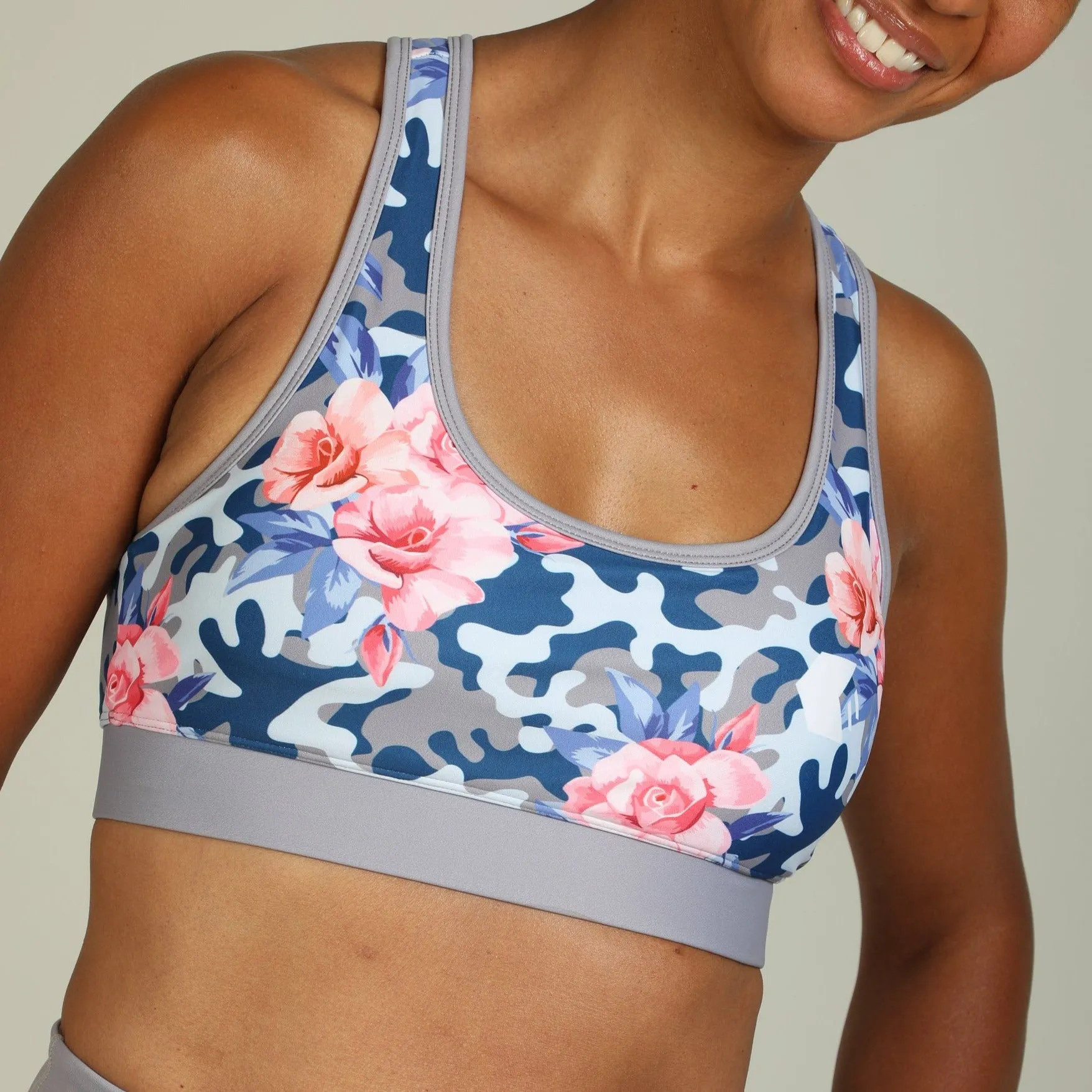 Camo and Flower Sports Bra