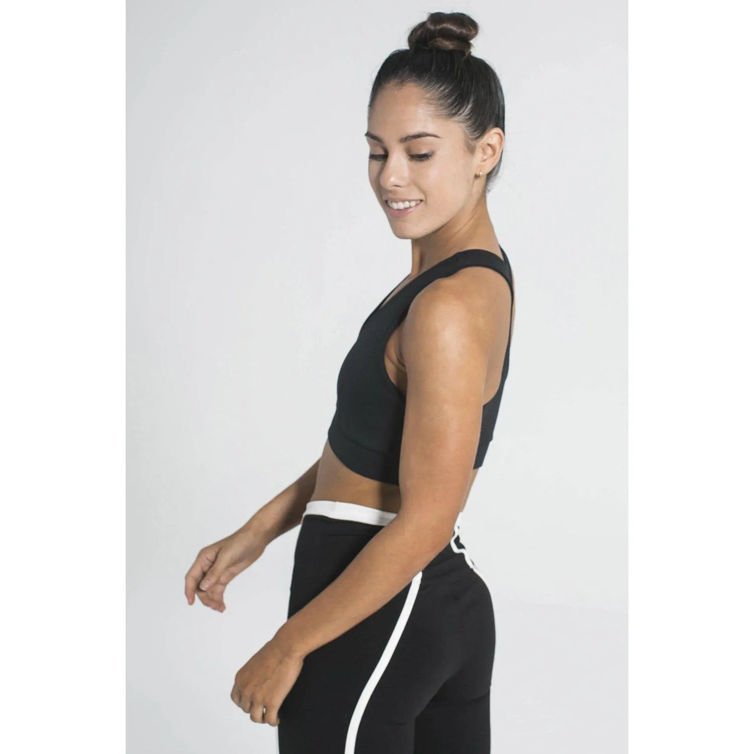 Center Fold Black Sports Bra