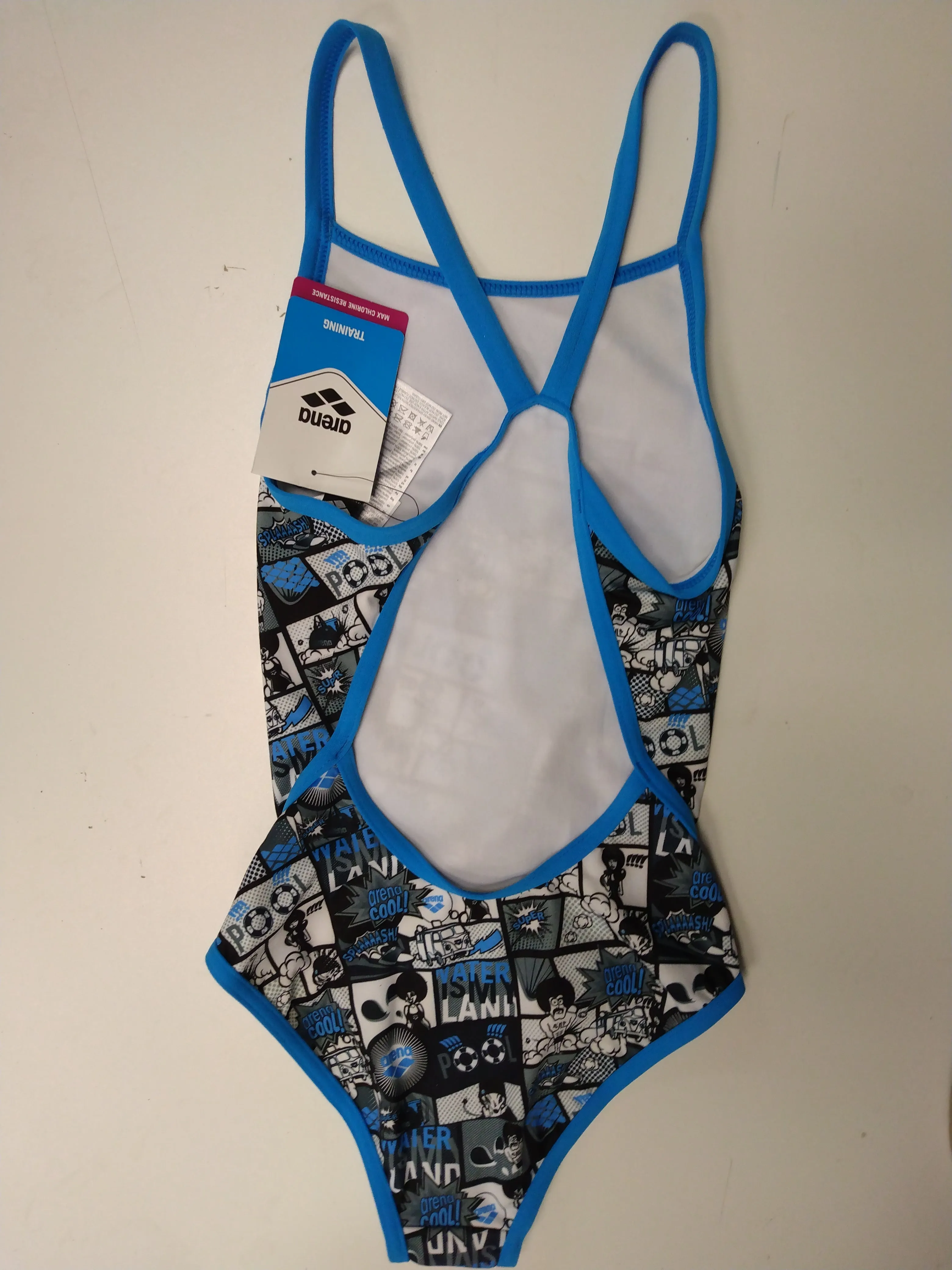 Chlorine Resistant Arena One Piece Blue Comic Pattern Size 24