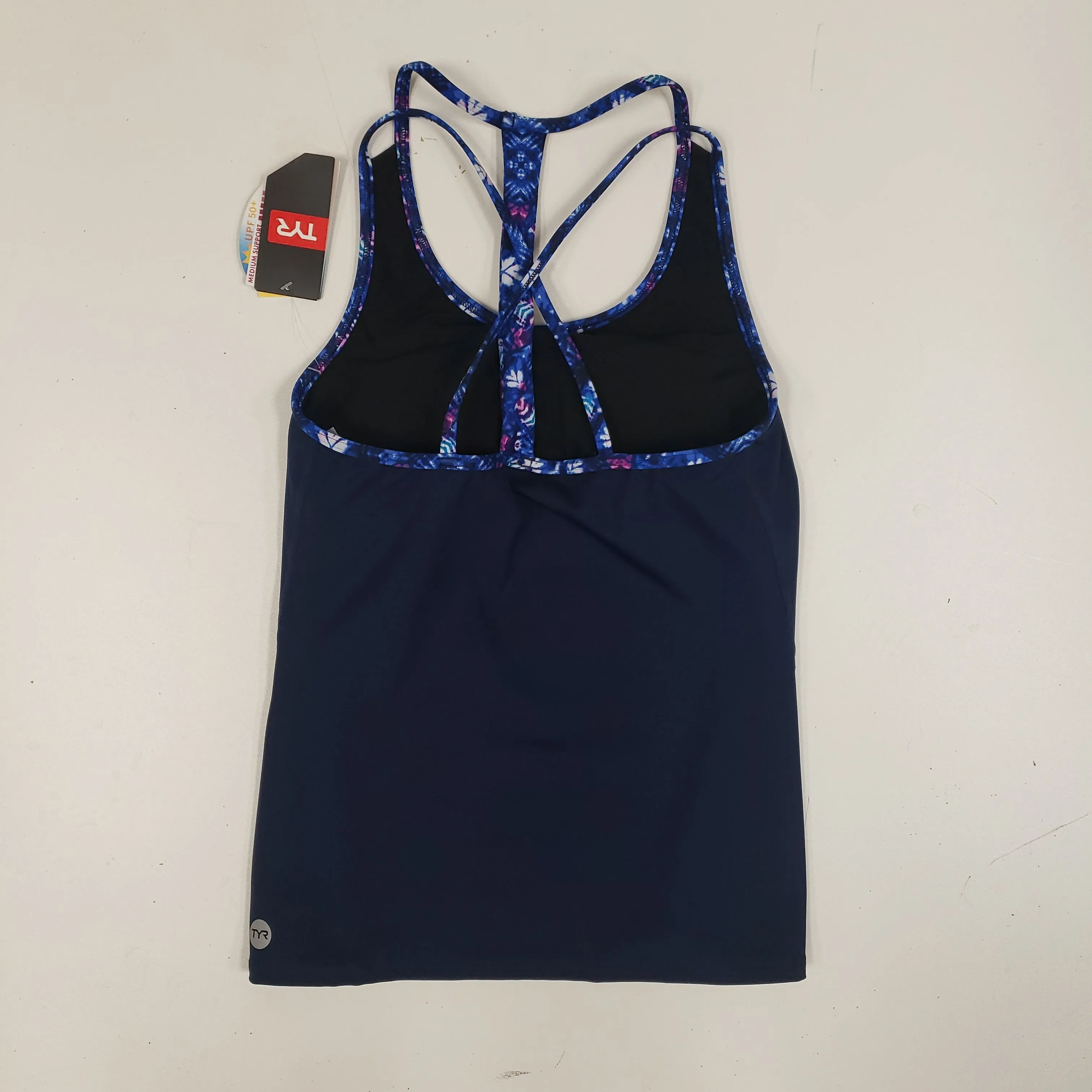 Chlorine Resistant TYR Tankini Top Only Navy Size 6