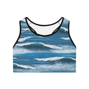 Crowgodshi Designer Ocean Breeze Sports Bra