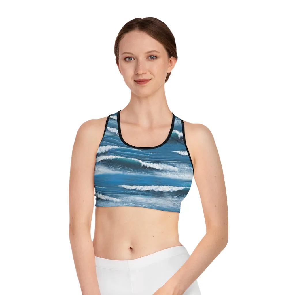 Crowgodshi Designer Ocean Breeze Sports Bra