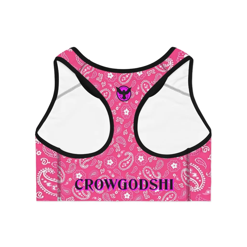 Crowgodshi Designer Pink Colors Sports Bra