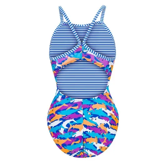 DOLFIN Uglies Womens Sharkonator V-2 Back One Piece Swimsuit