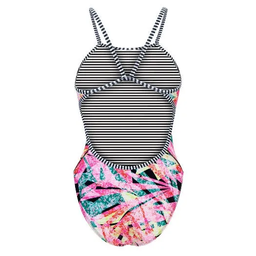 DOLFIN Uglies Womens Walk the Line String Back One Piece Swimsuit