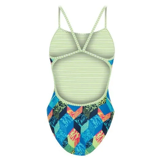 DOLFIN Uglies Womens Walk the Line String Back One Piece Swimsuit