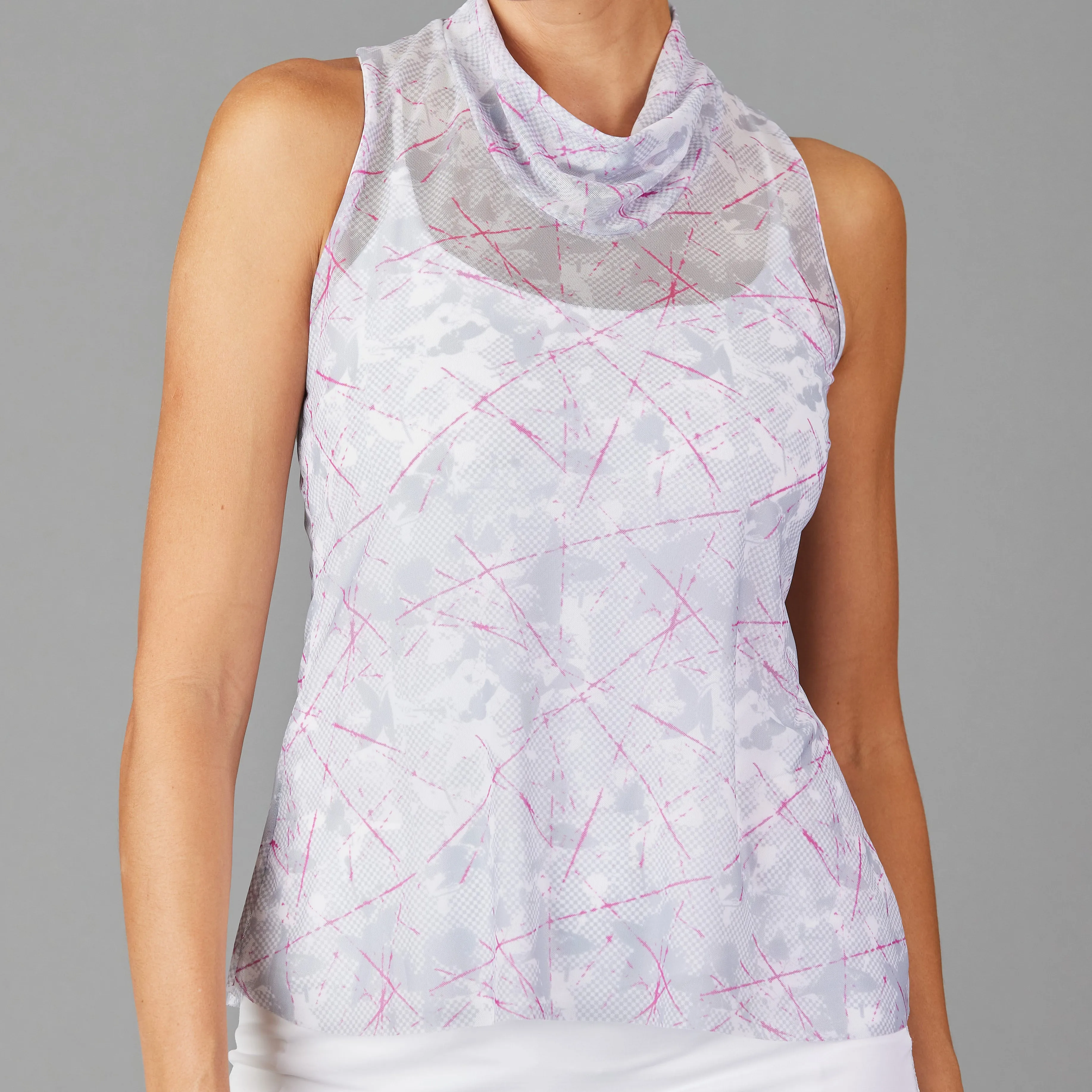 Drape Collar Layer Top (stella print)