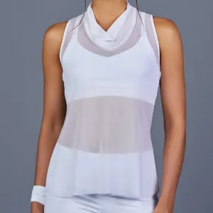 Drape Collar Layer Top (white)