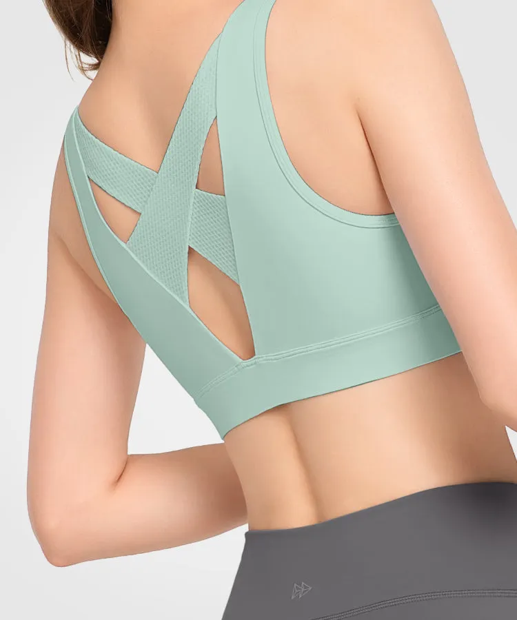 Echo Hollow Out Breathable Padded Running Bra | Women's High Support Sports Bra