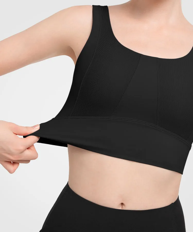 Echo Padded Round Neck Yoga Bra | Women's Light Support Sports Bra