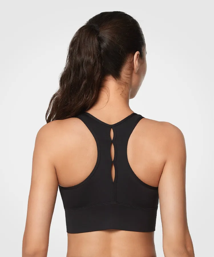 Enfold Longline Hollow Racerback Padded Running Bra | Women's High Support Sports Bra