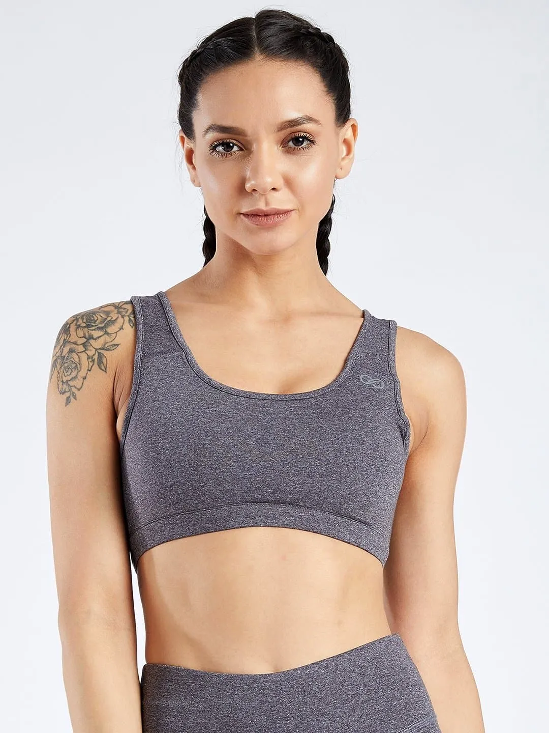 Essential Charcoal Spacedye Hardcore Sports Bra