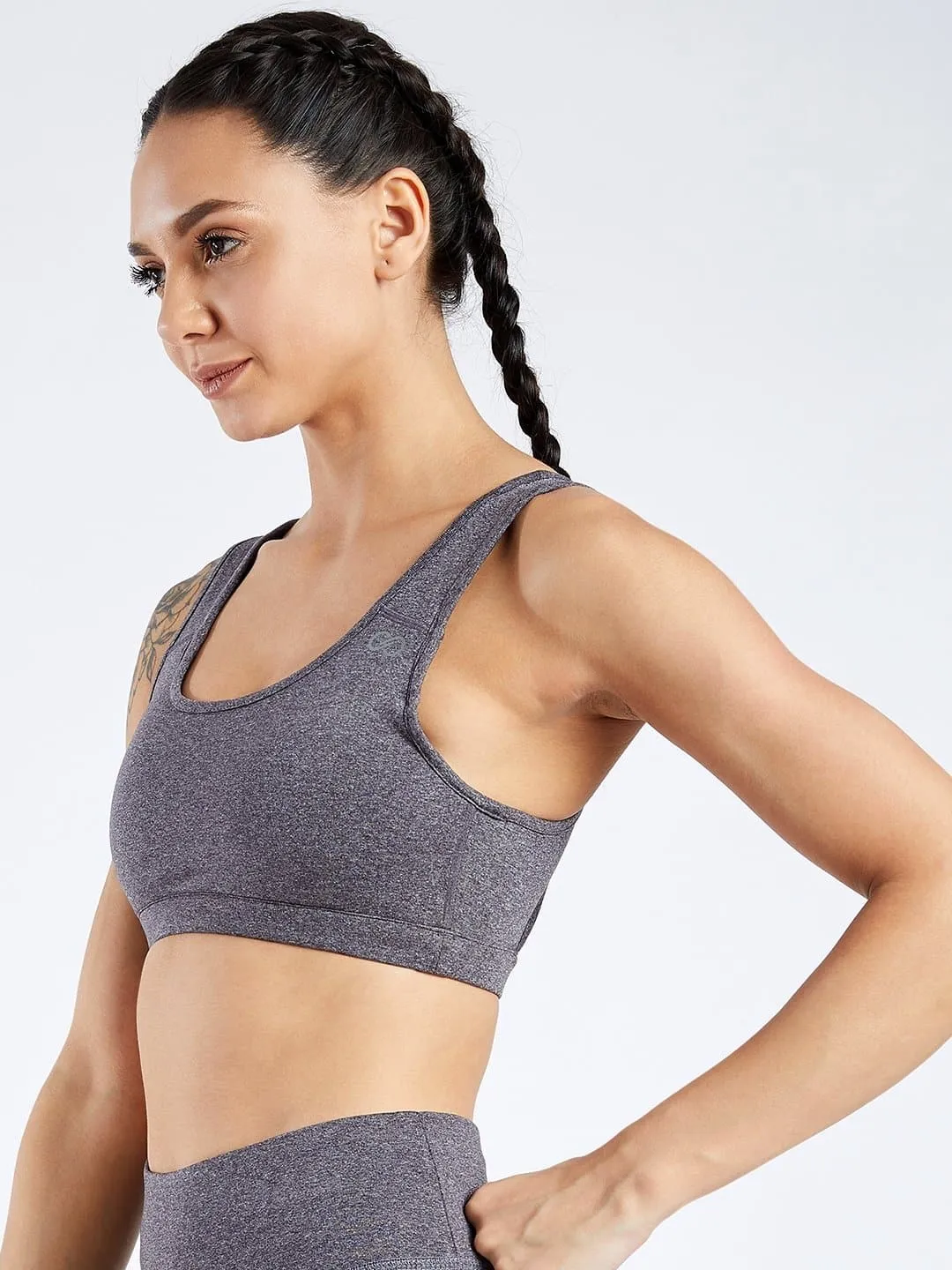 Essential Charcoal Spacedye Hardcore Sports Bra