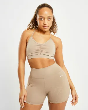 Essential Ruched Sports Bra - Mocha