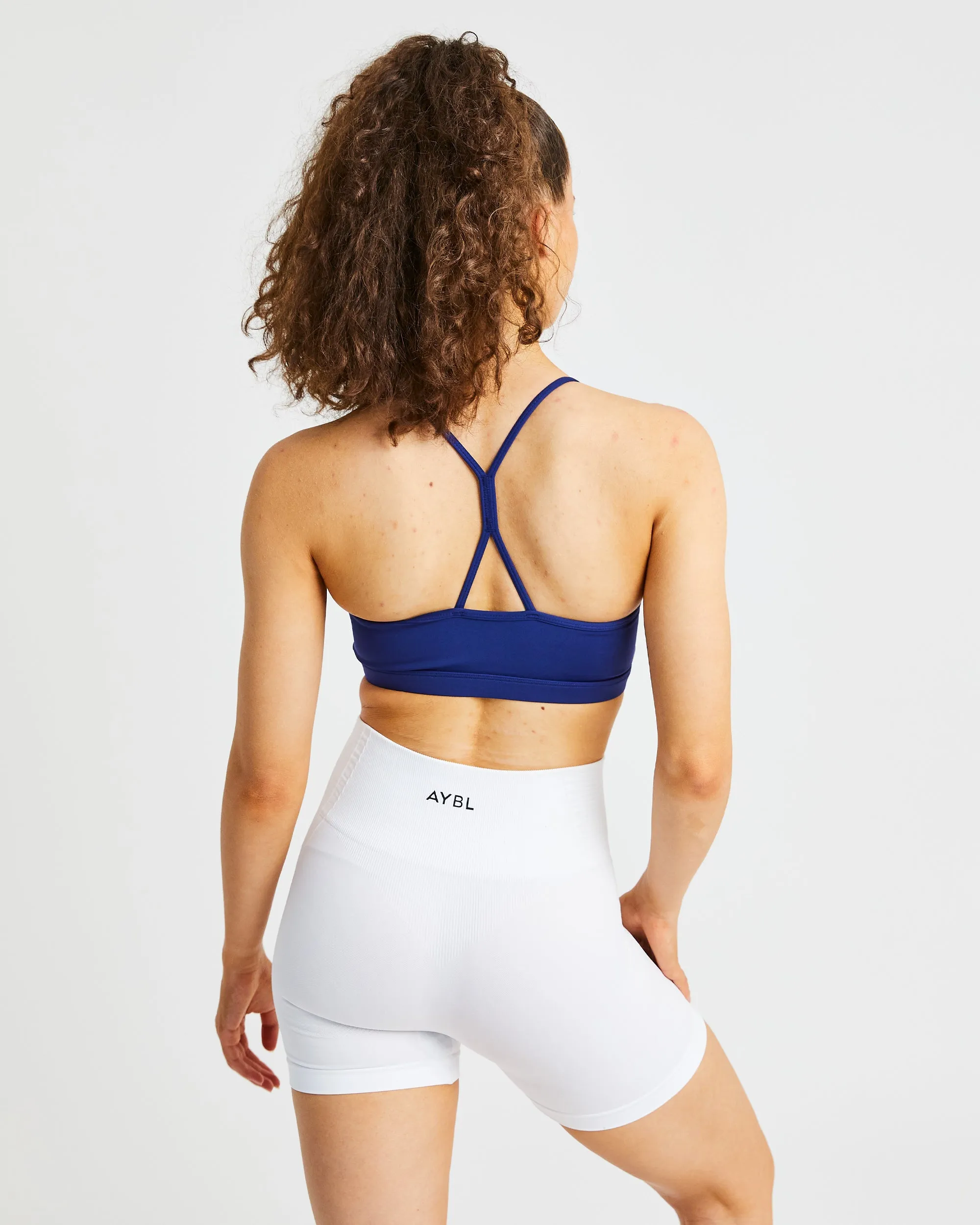 Essential Ruched Sports Bra - Navy