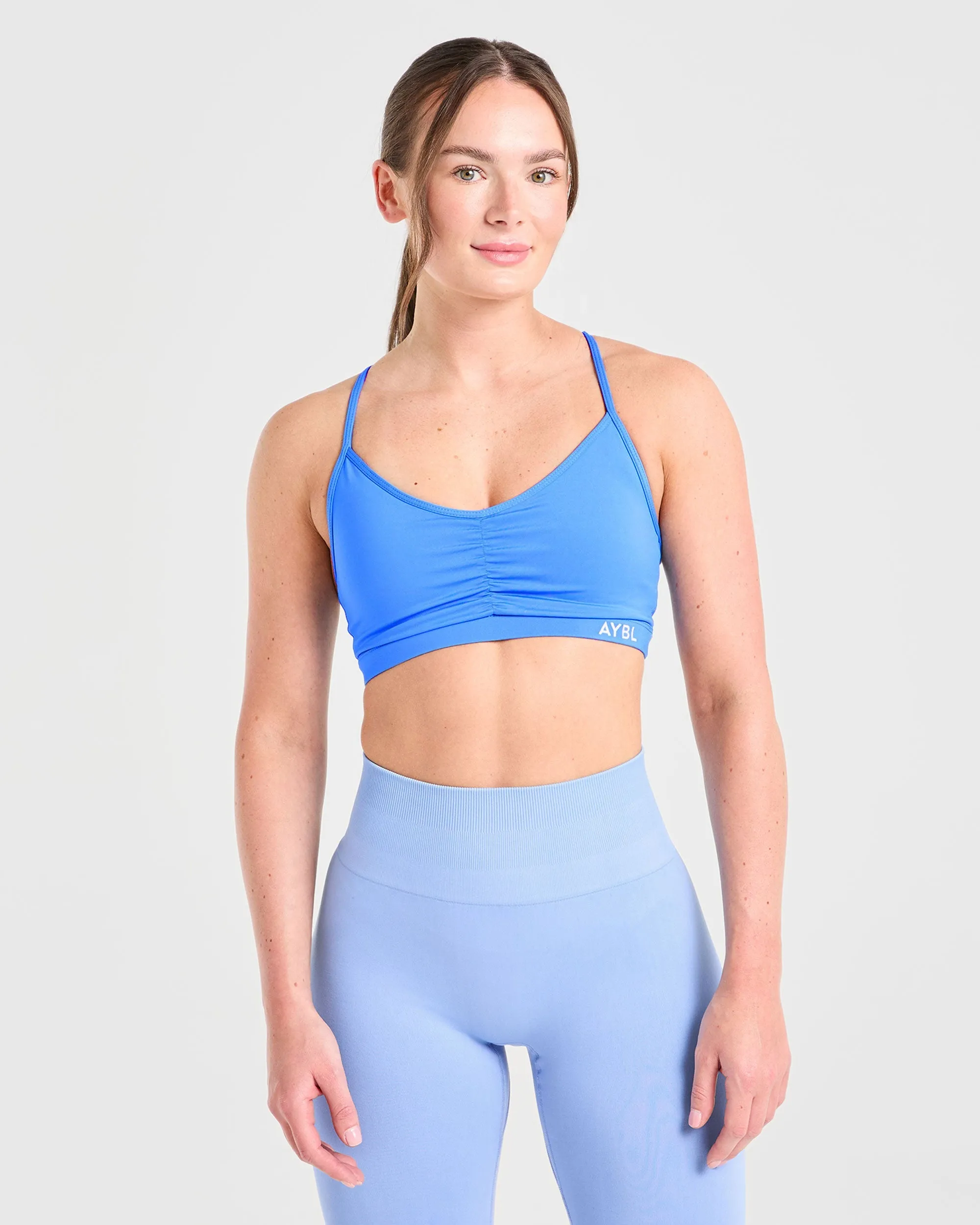 Essential Ruched Sports Bra - Summer Blue