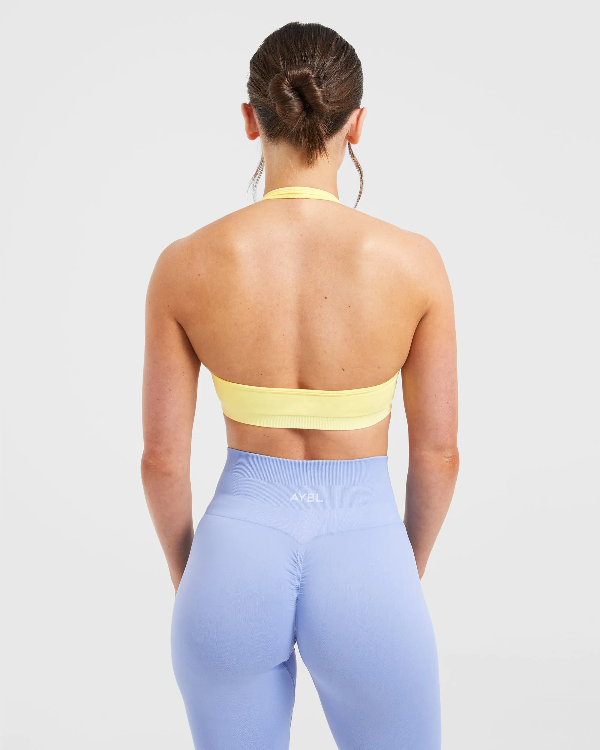 Essential Seamless Halterneck Sports Bra - Yellow