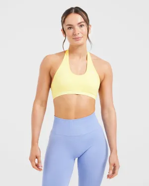 Essential Seamless Halterneck Sports Bra - Yellow