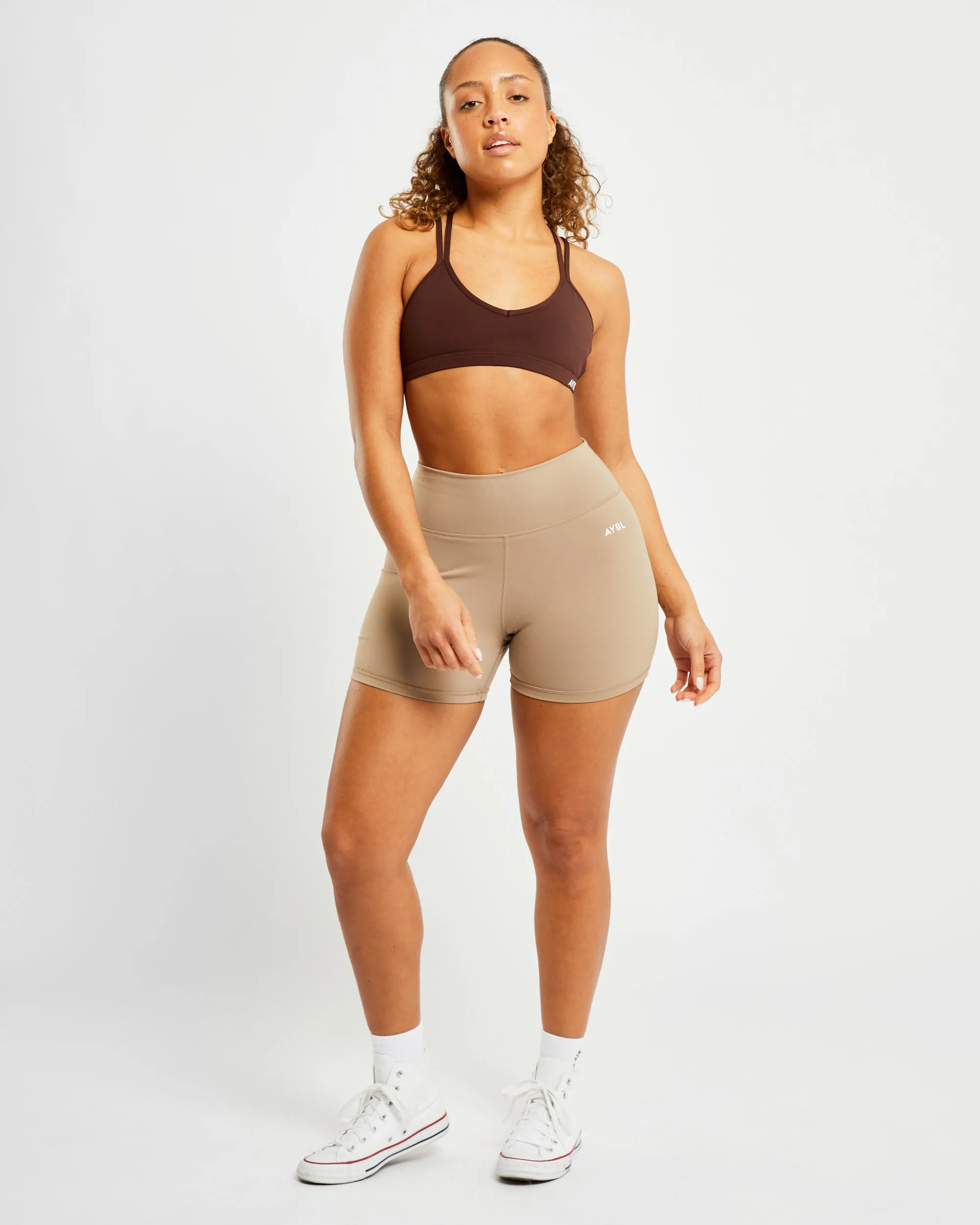 Essential Strappy Sports Bra - Chocolate Brown