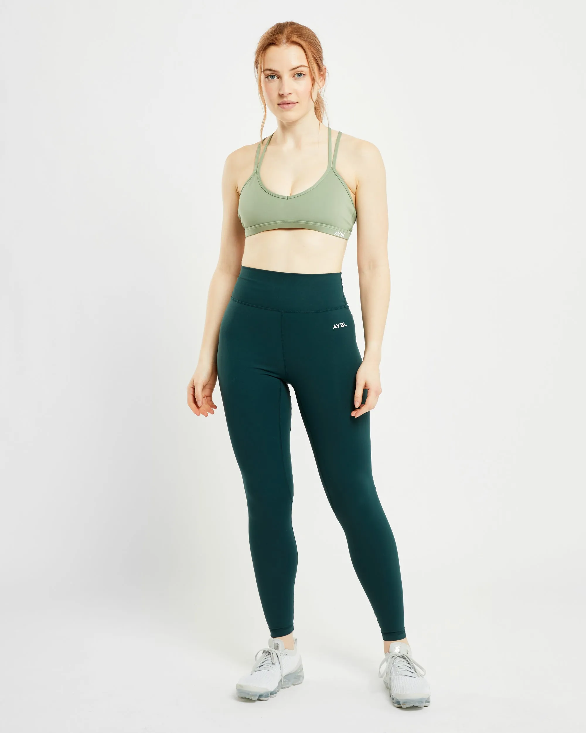 Essential Strappy Sports Bra - Olive Green