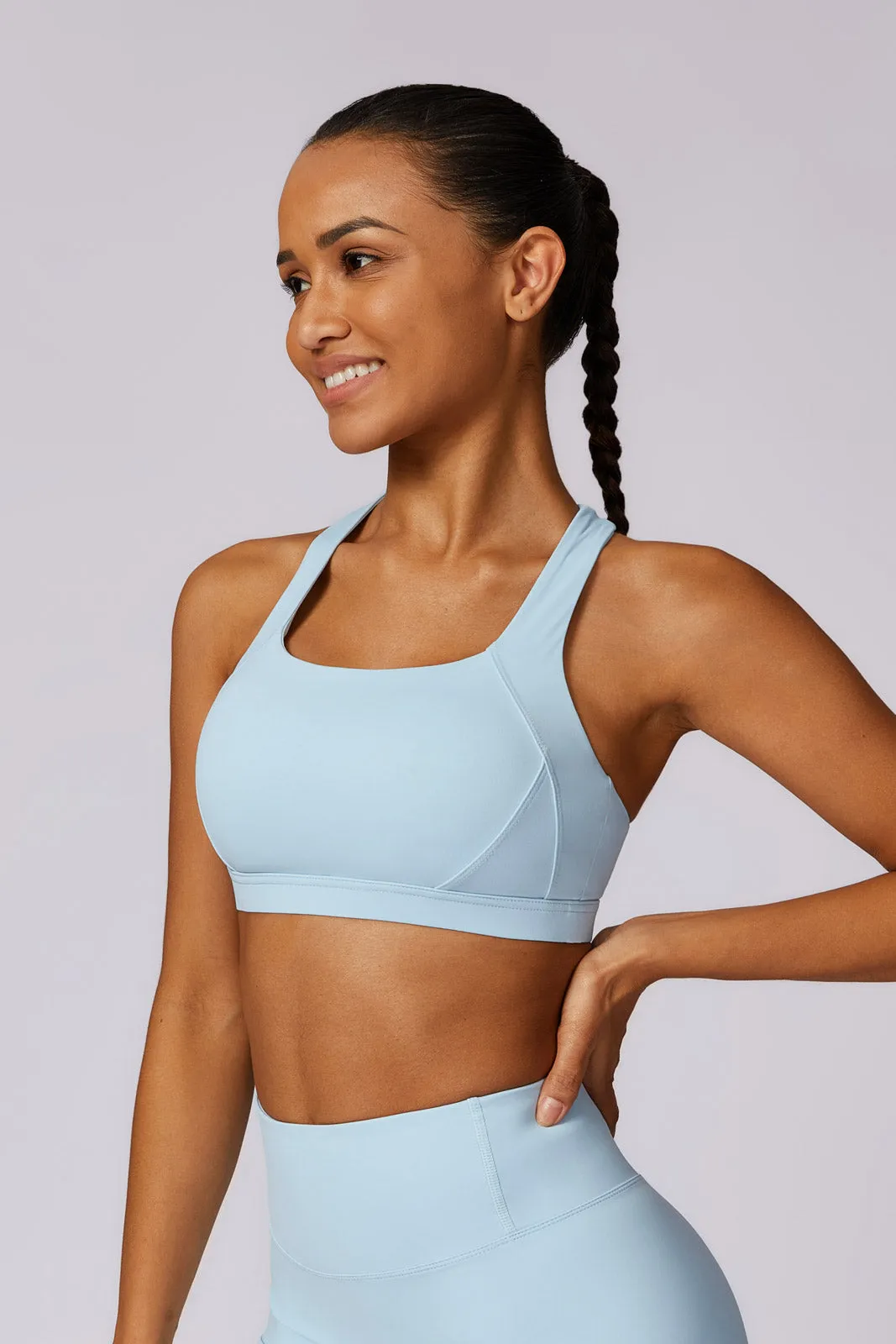 Flex Sports Bra and Leggings Set - Ice Blue